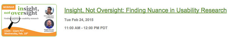 A banner for my upcoming webinar on finding nuance in UX research