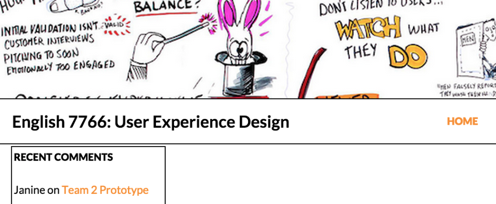 A screenshot of my UX course site; Published as part of "5 tips for teaching and training with WordPress"